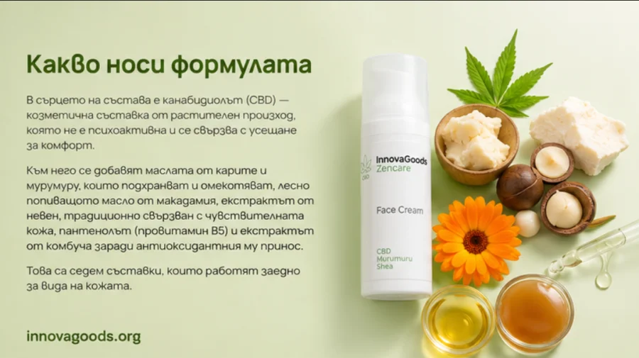 InnovaGoods — CBD, карите, мурумуру, макадамия, невен, пантенол и комбуча