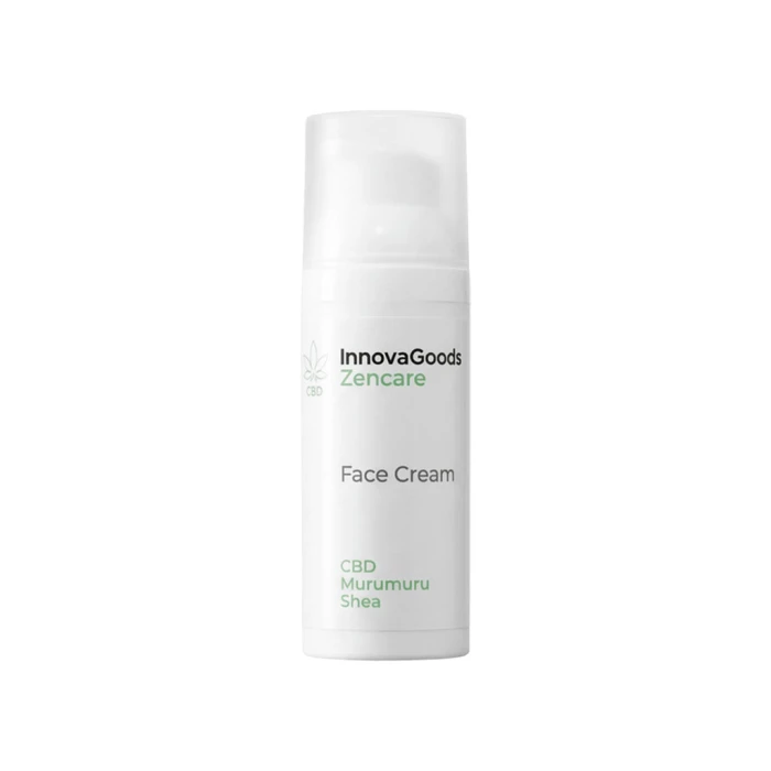 InnovaGoods Zencare — crema facial cosmética con CBD, dosificador de 50 ml